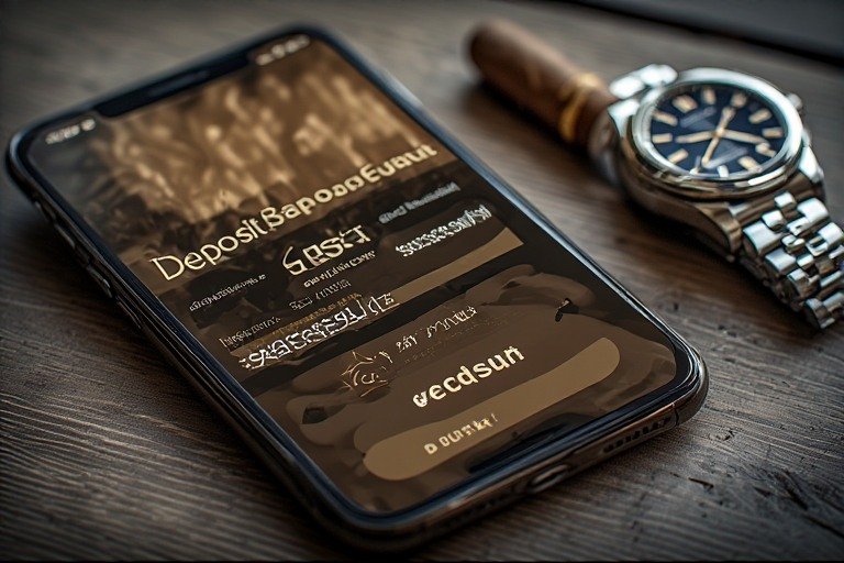 고액의 USDT 환전 성공 화면과 성공한 베터의 평온한 심리 상태를 묘사한 럭셔리 소품 이미지